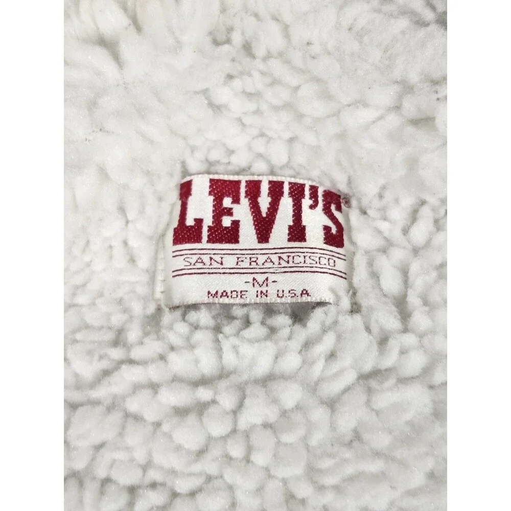 Vintage Levi's Sherpa Lined Denim‎ Trucker Jacket Type III USA Men's M 70609 90s